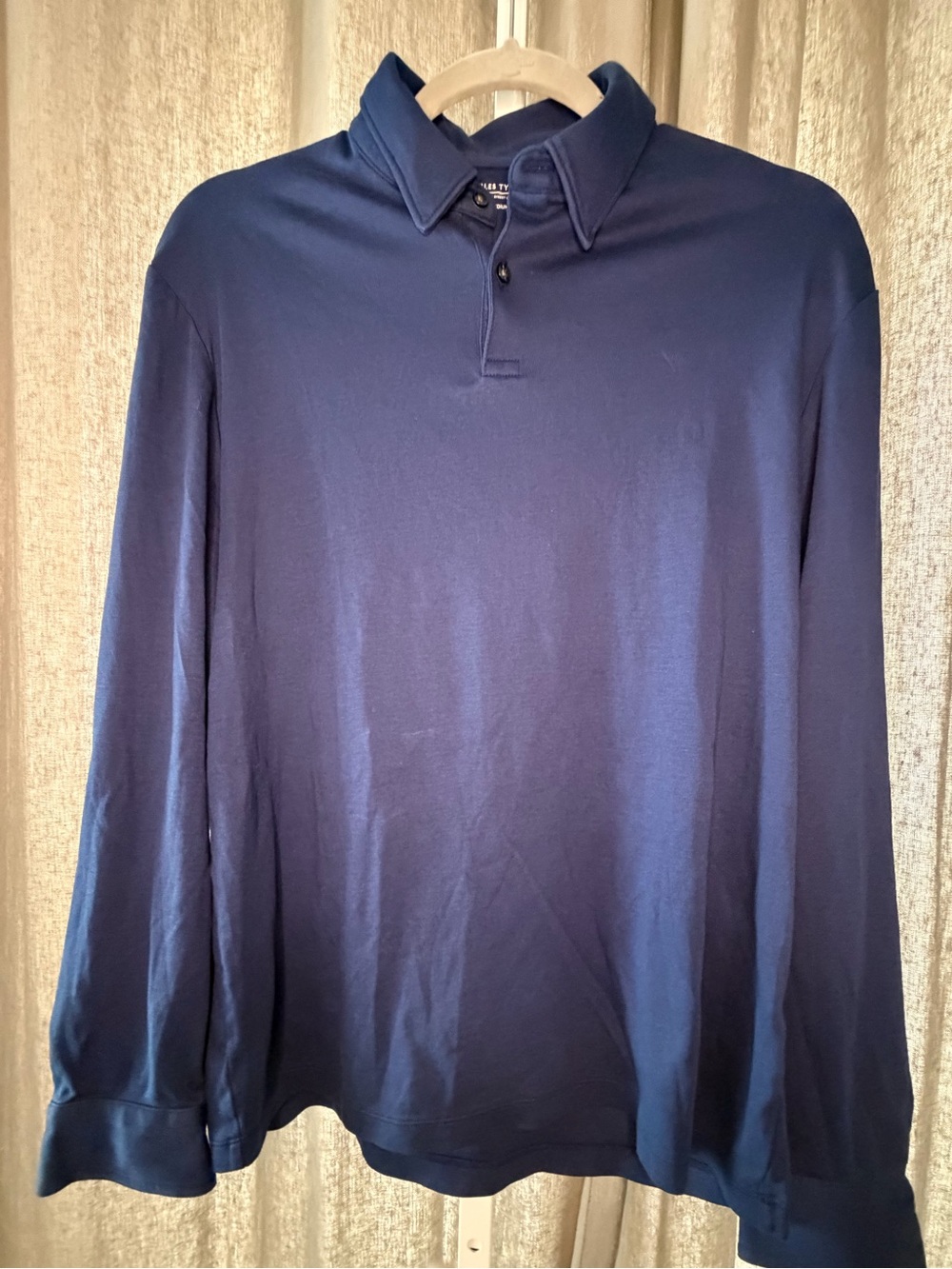 Charles Tyrwhitt Men's Navy Long-Sleeve Polo Shirt
